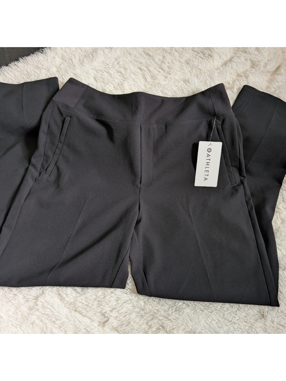 Athleta Endless Pant Pull On Black Stretchy Trouser Size 14 Tall New With Tags
